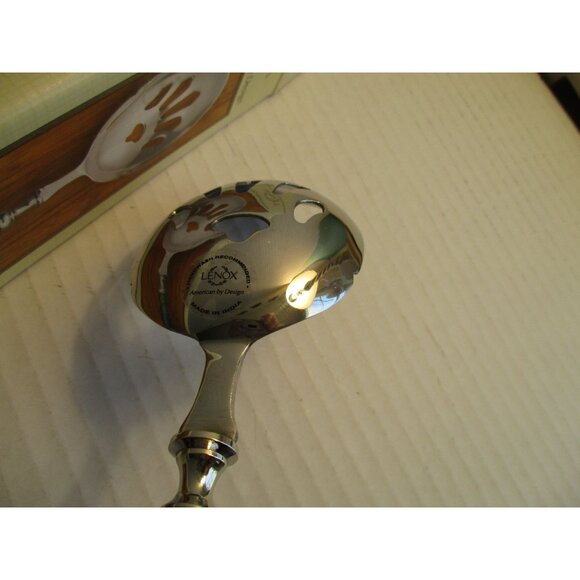 *LENOX 'Everyday Gatherings' Pierced Tablespoon Blue Glass Handle - NIB - Picture 4 of 4